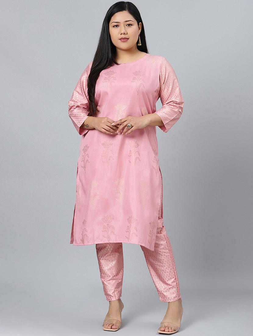 pink art silk kurta pant  set - 17594653 -  Zoom Image - 0