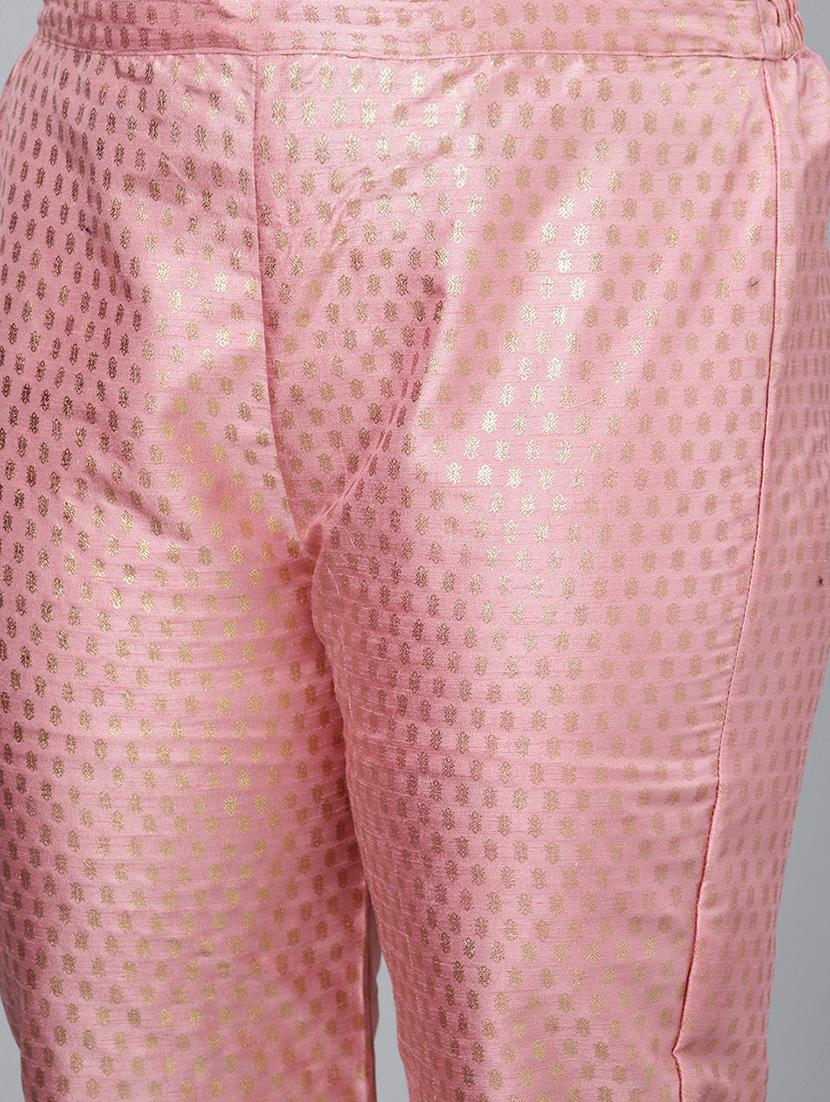 pink art silk kurta pant set - 17594653 - Standard Image - 5