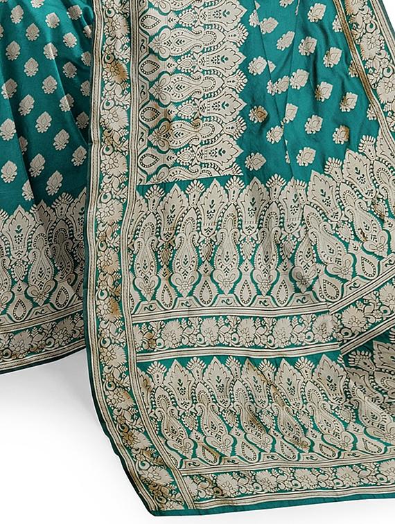 jacquard woven saree with blouse - 17595100 - Standard Image - 3