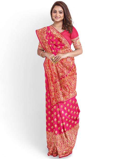 jacquard woven saree with blouse - 17595102 - Standard Image - 0