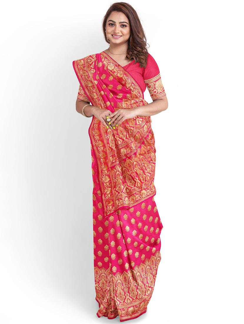 jacquard woven saree with blouse - 17595102 - Zoom Image - 0