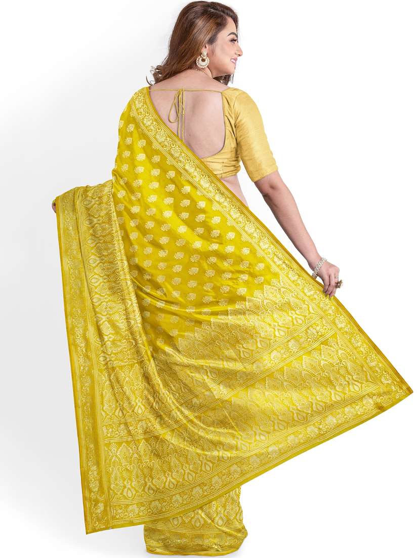 jacquard woven saree with blouse - 17595104 -  Standard Image - 3