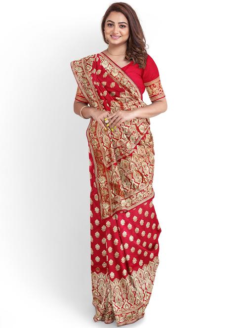 jacquard woven saree with blouse - 17595105 -  Standard Image - 0