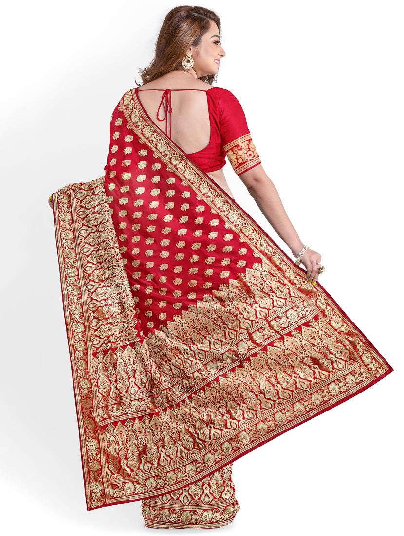 jacquard woven saree with blouse - 17595105 - Standard Image - 3