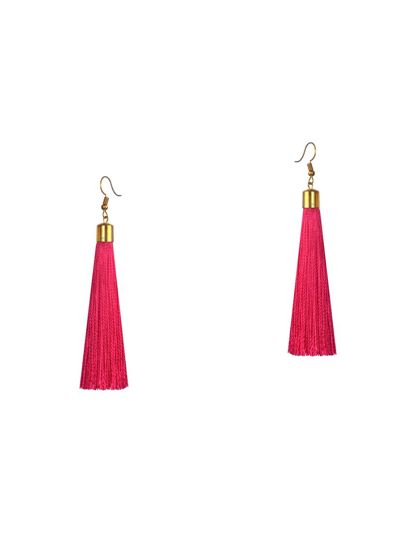 pink cotton drop earring - 17595229 - Zoom Image - 0