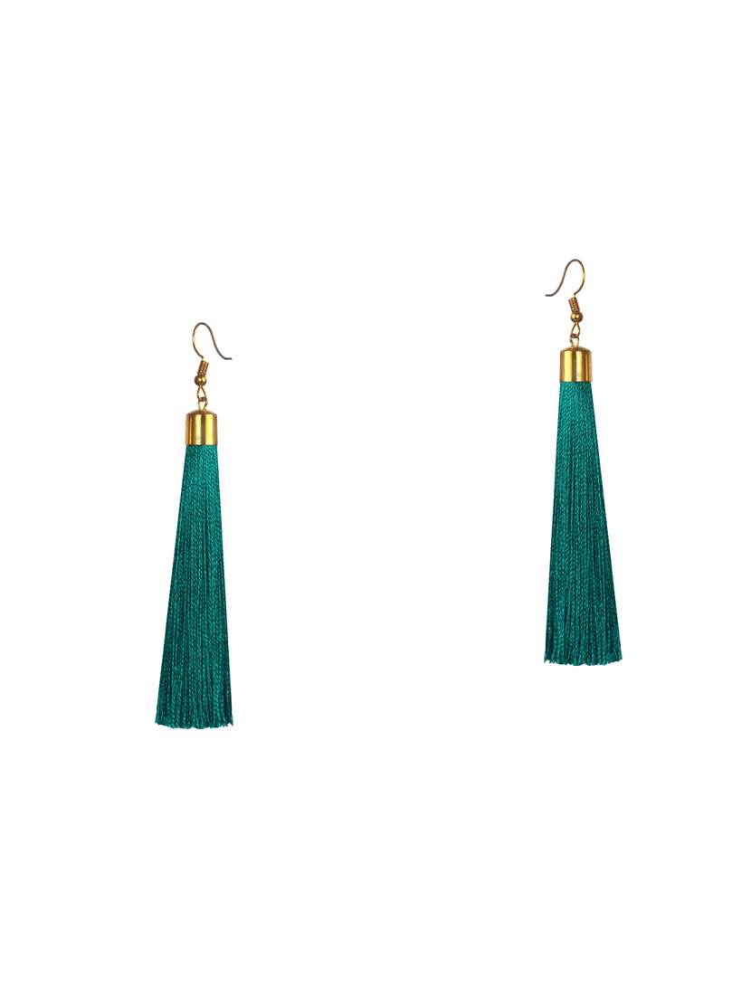 green cotton drop earring - 17595231 - Zoom Image - 0