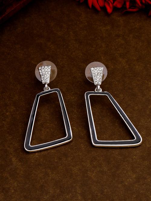 black metal drop earring - 17595698 - Standard Image - 0