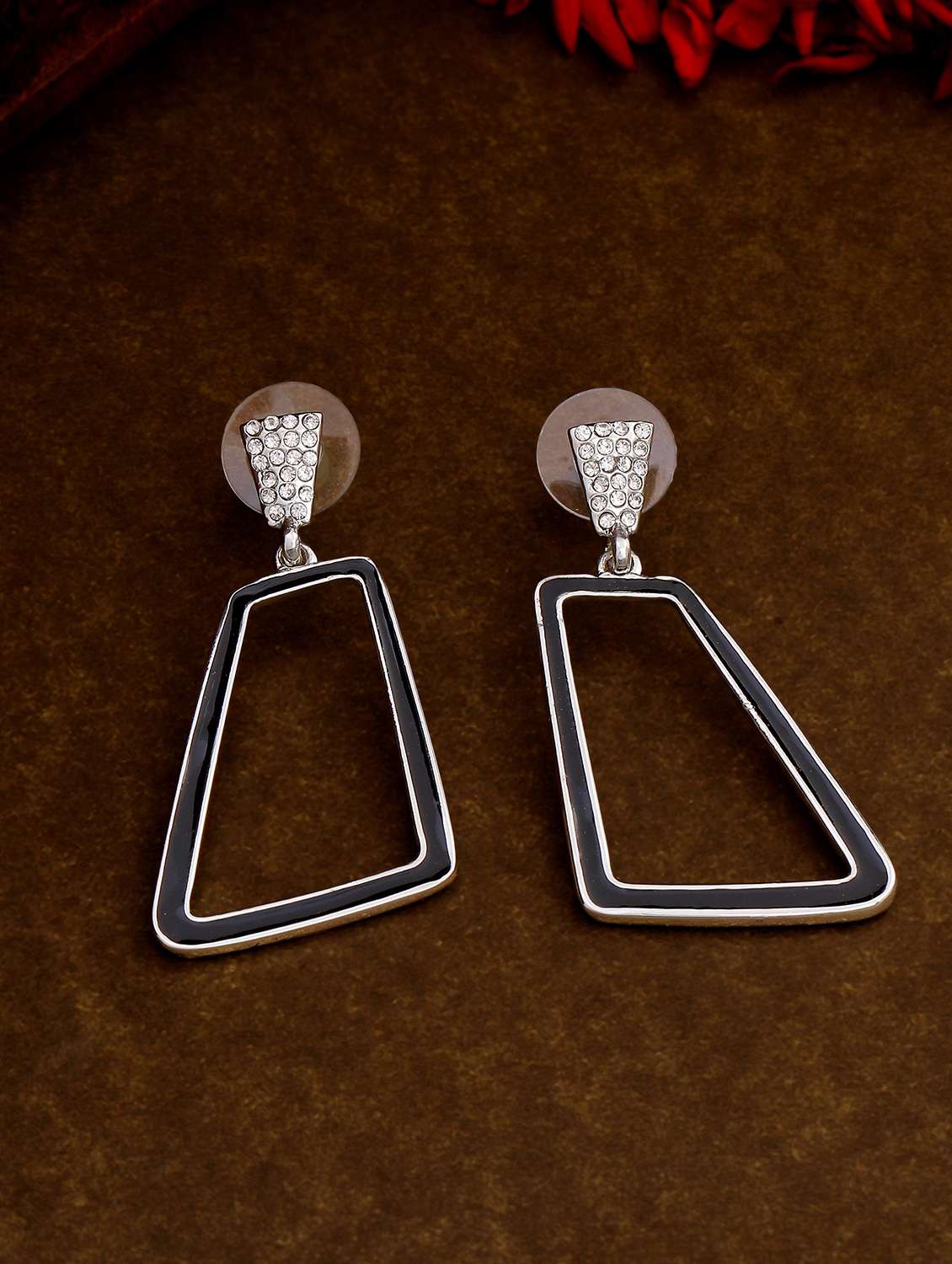 black metal drop earring