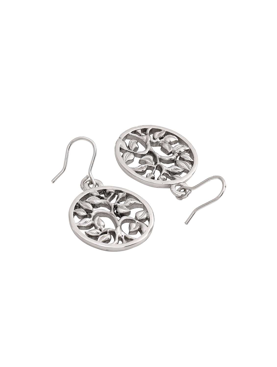 white metal drop earring - 17595699 - Standard Image - 3