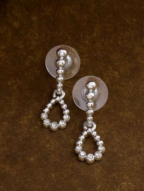 silver metal drop earring - 17595703 -  Standard Image - 0