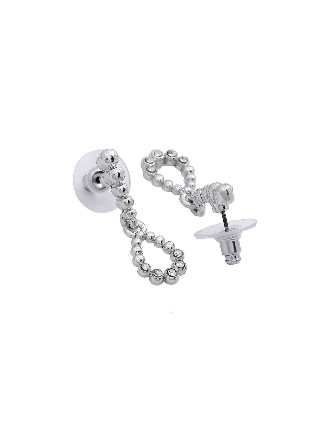 silver metal drop earring - 17595703 - Standard Image - 3