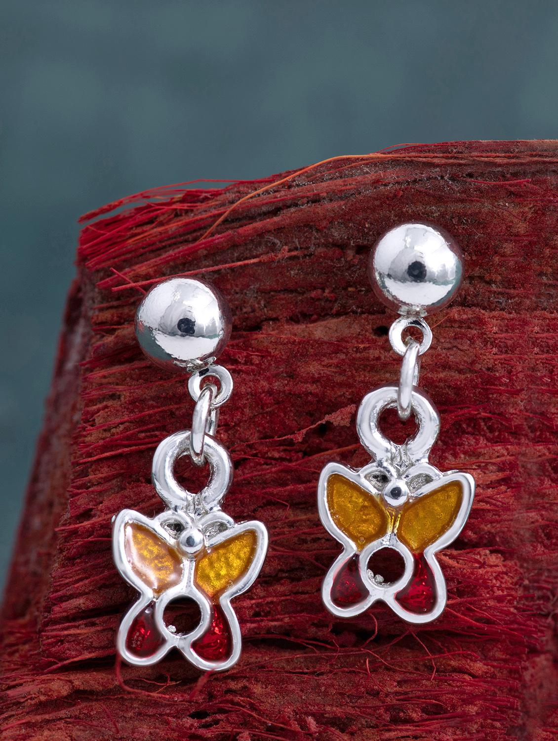 yellow metal drop earring - 17595705 - Zoom Image - 0