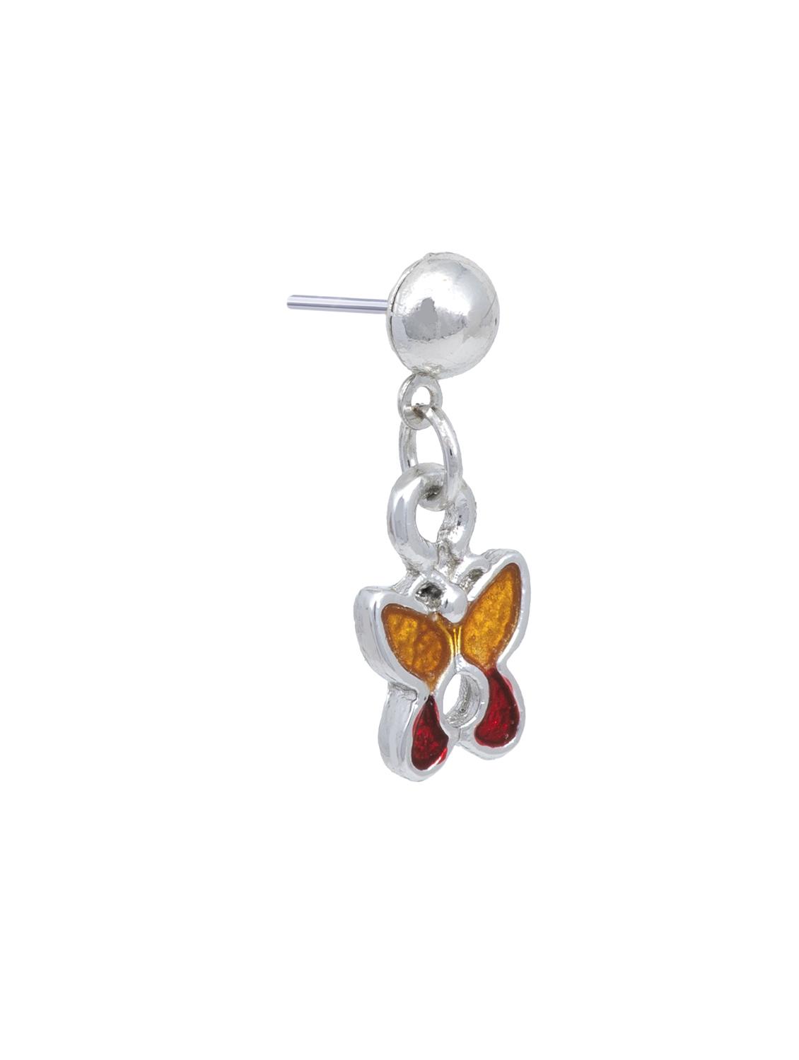 yellow metal drop earring - 17595705 - Standard Image - 3
