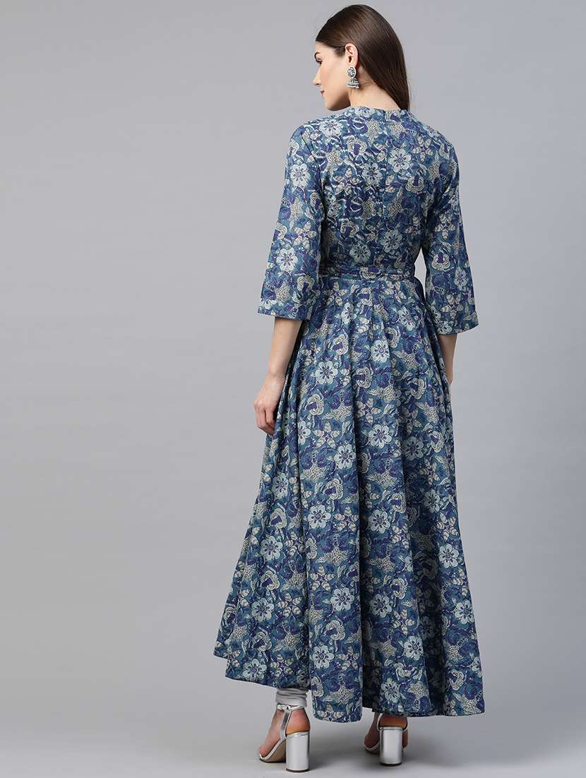 Blue Printed Anarkali Kurta