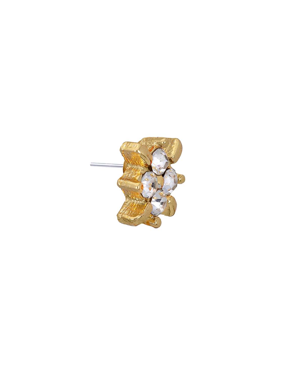 gold metal studs earring - 17595852 - Standard Image - 3