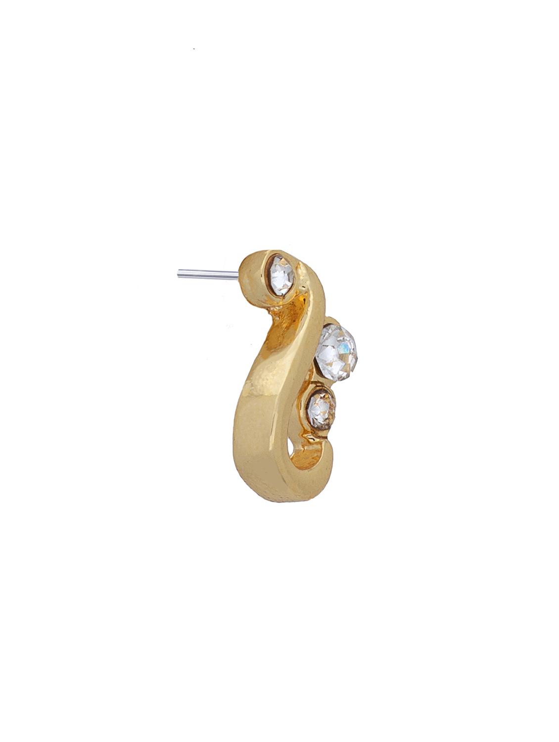 gold metal studs earring - 17595853 - Standard Image - 3