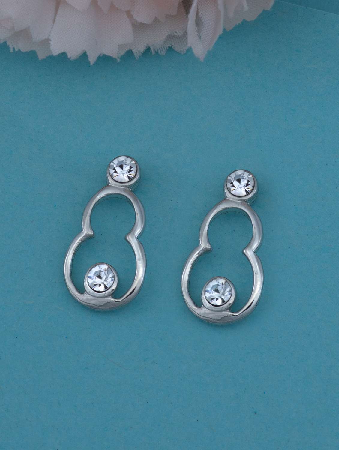 silver metal drop earring - 17595854 - Zoom Image - 0