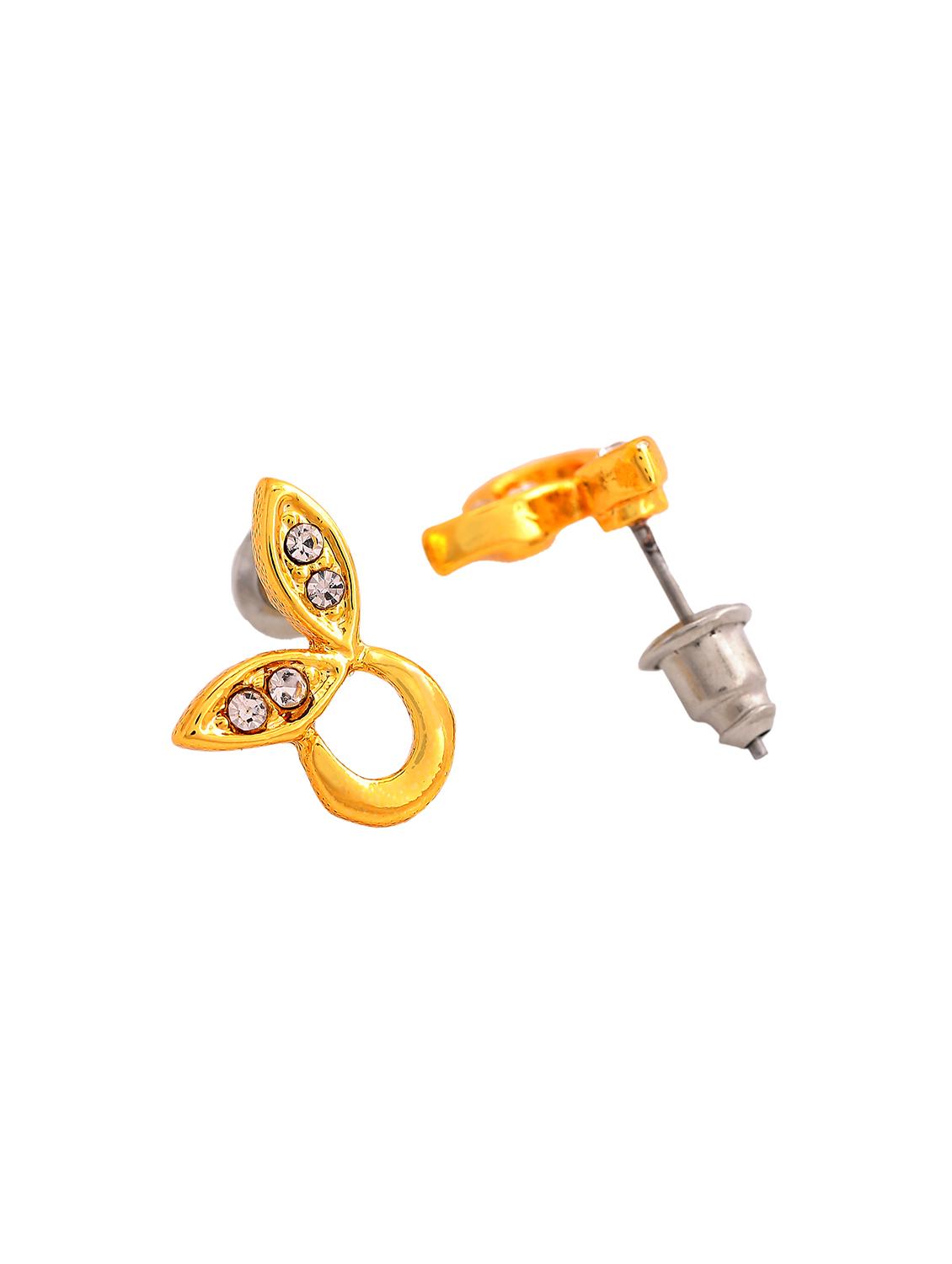 gold metal studs earring - 17595856 - Standard Image - 3