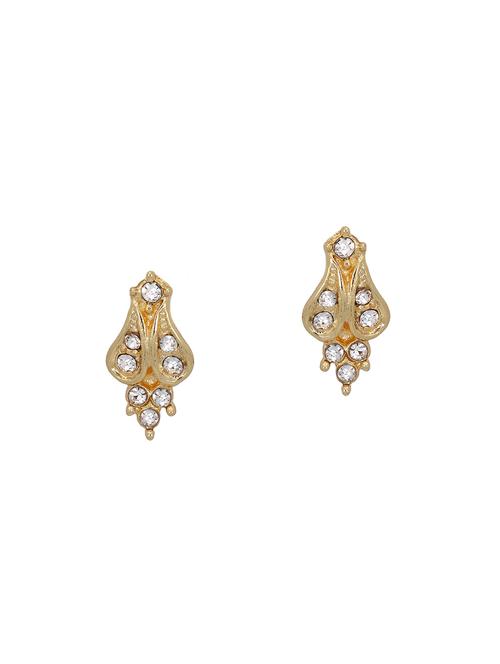 gold metal studs earring - 17595860 -  Standard Image - 0
