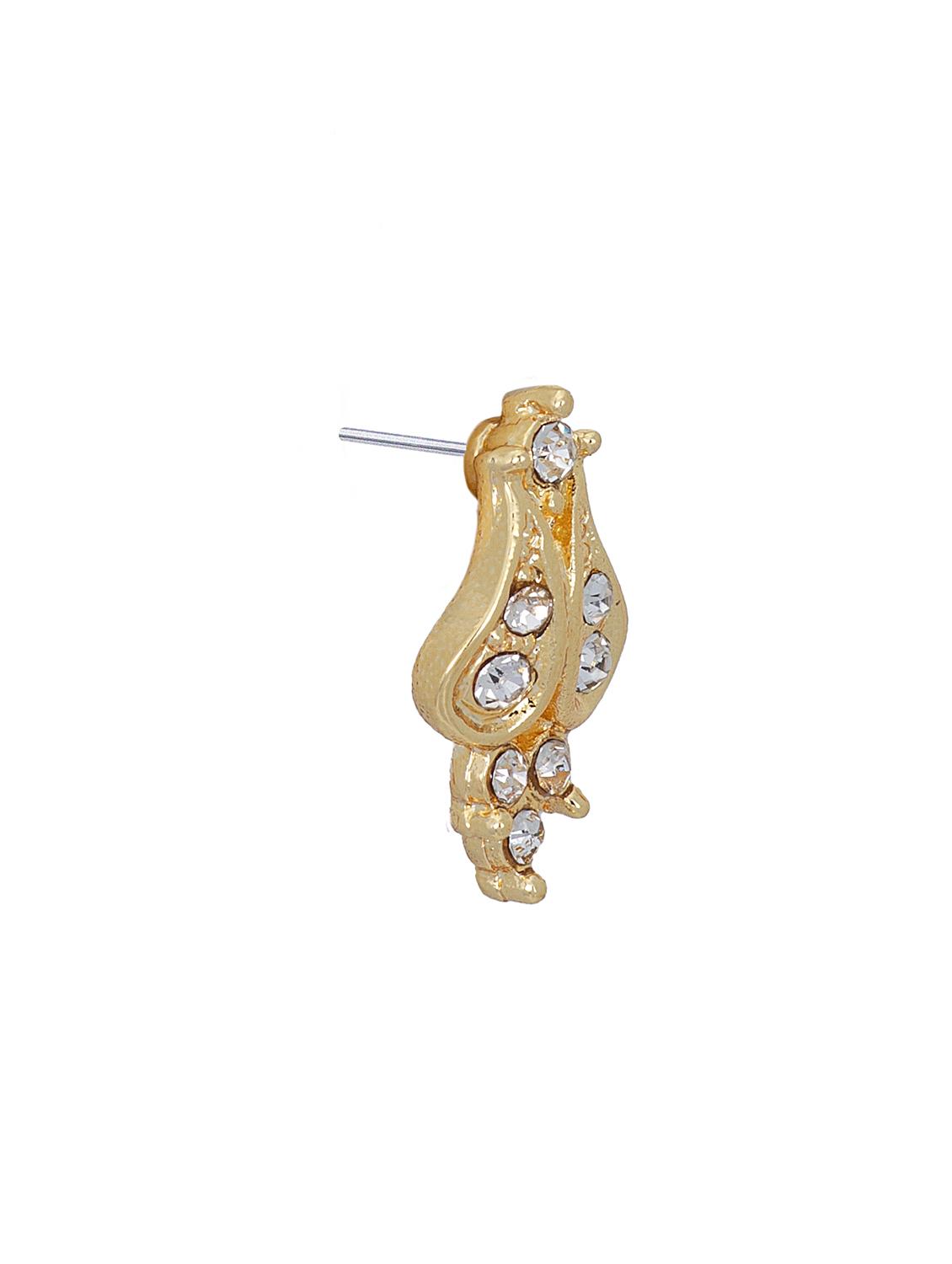 gold metal studs earring - 17595860 - Standard Image - 3