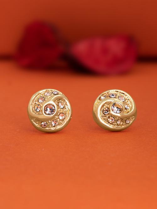 gold metal studs earring - 17595865 - Standard Image - 0