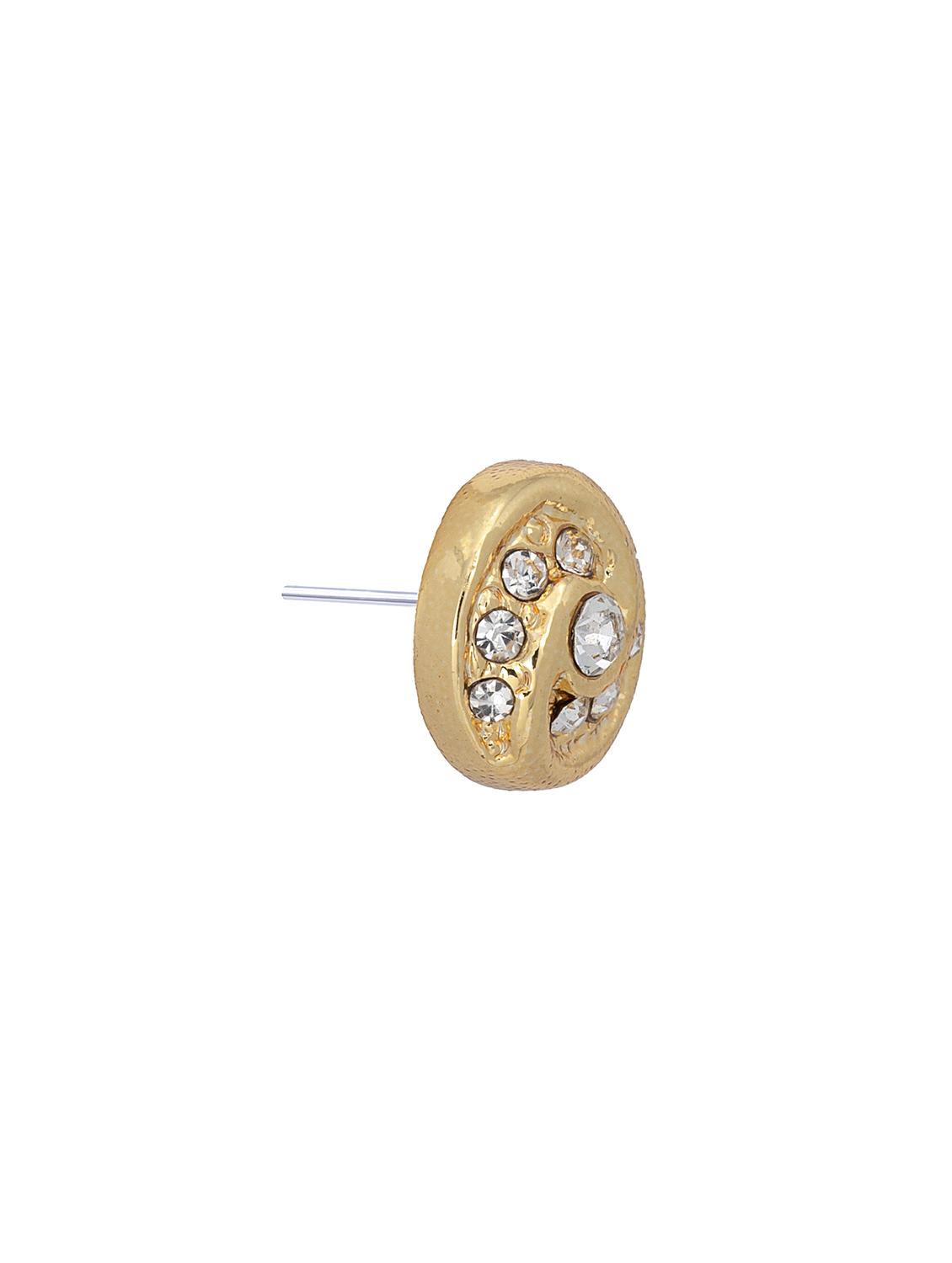 gold metal studs earring - 17595865 - Standard Image - 3