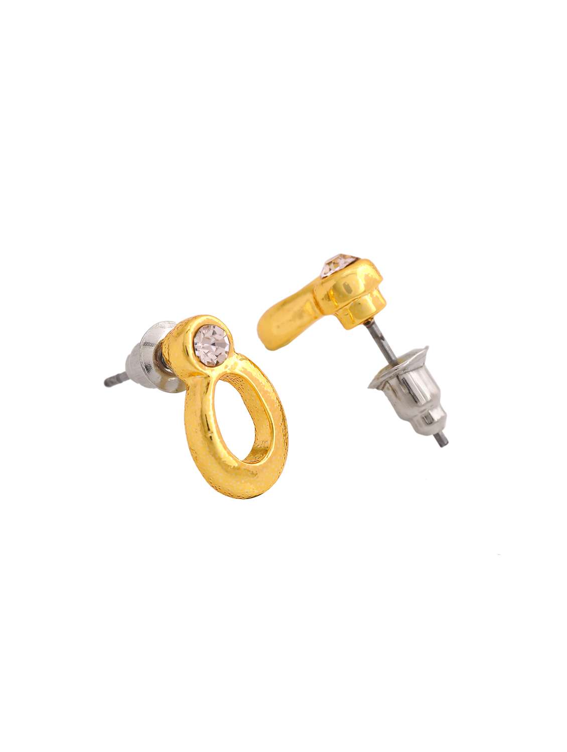 white metal studs earring - 17595876 - Standard Image - 3
