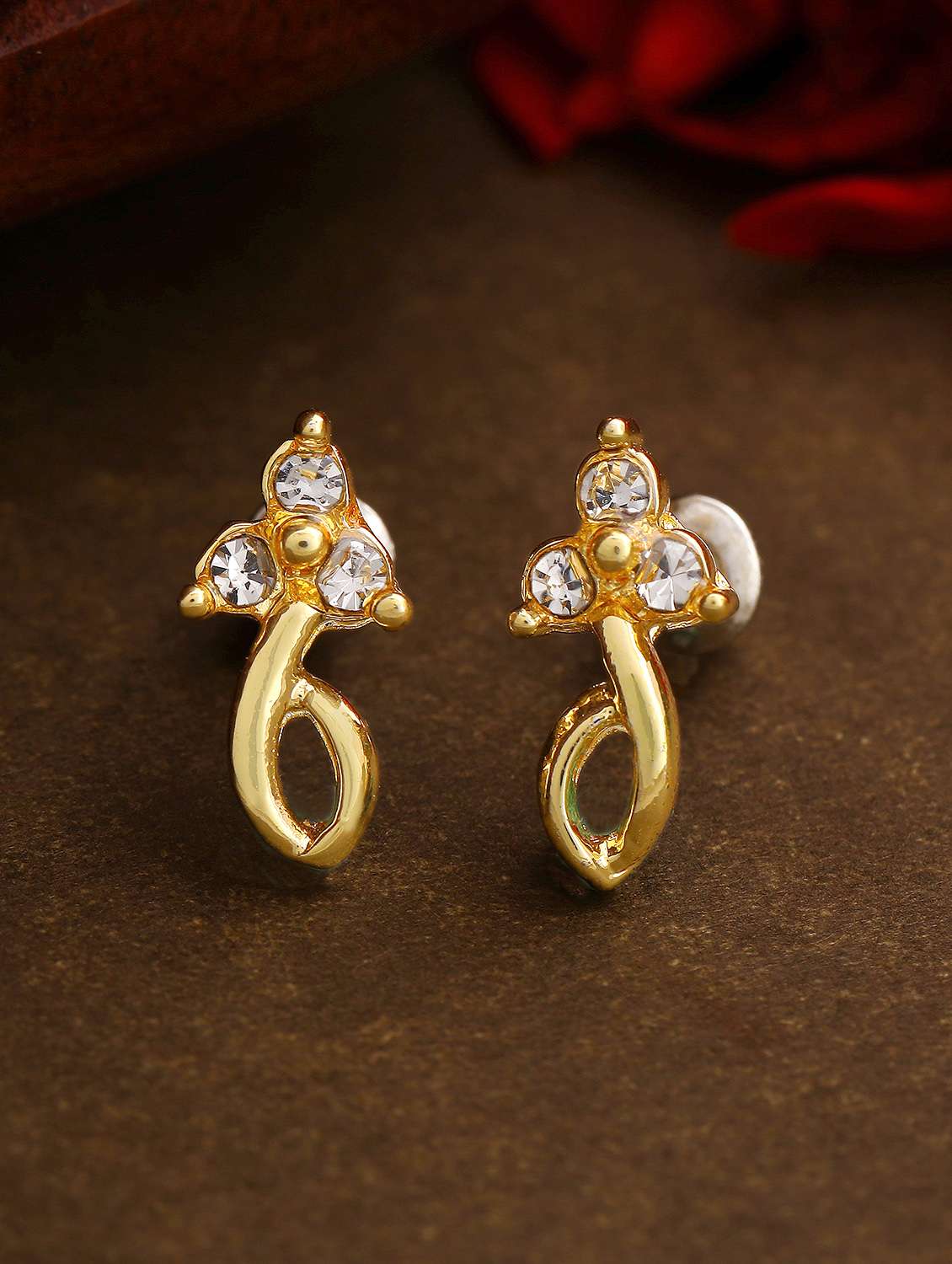 white metal studs earring