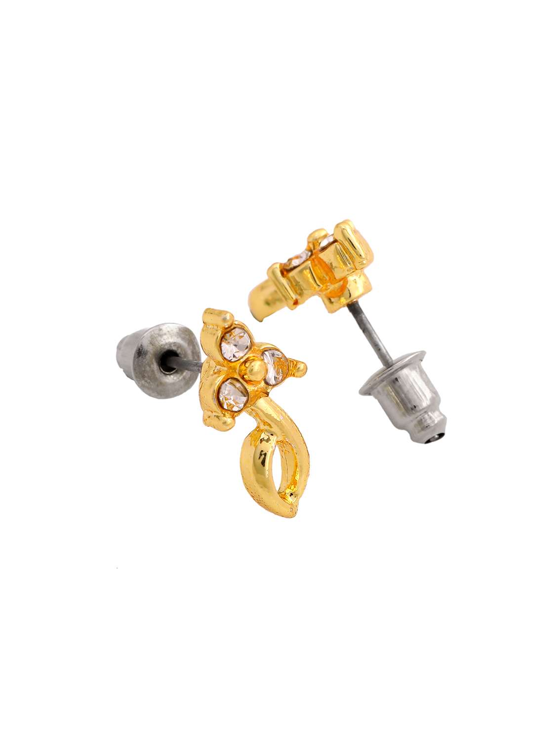 white metal studs earring - 17595879 - Standard Image - 3