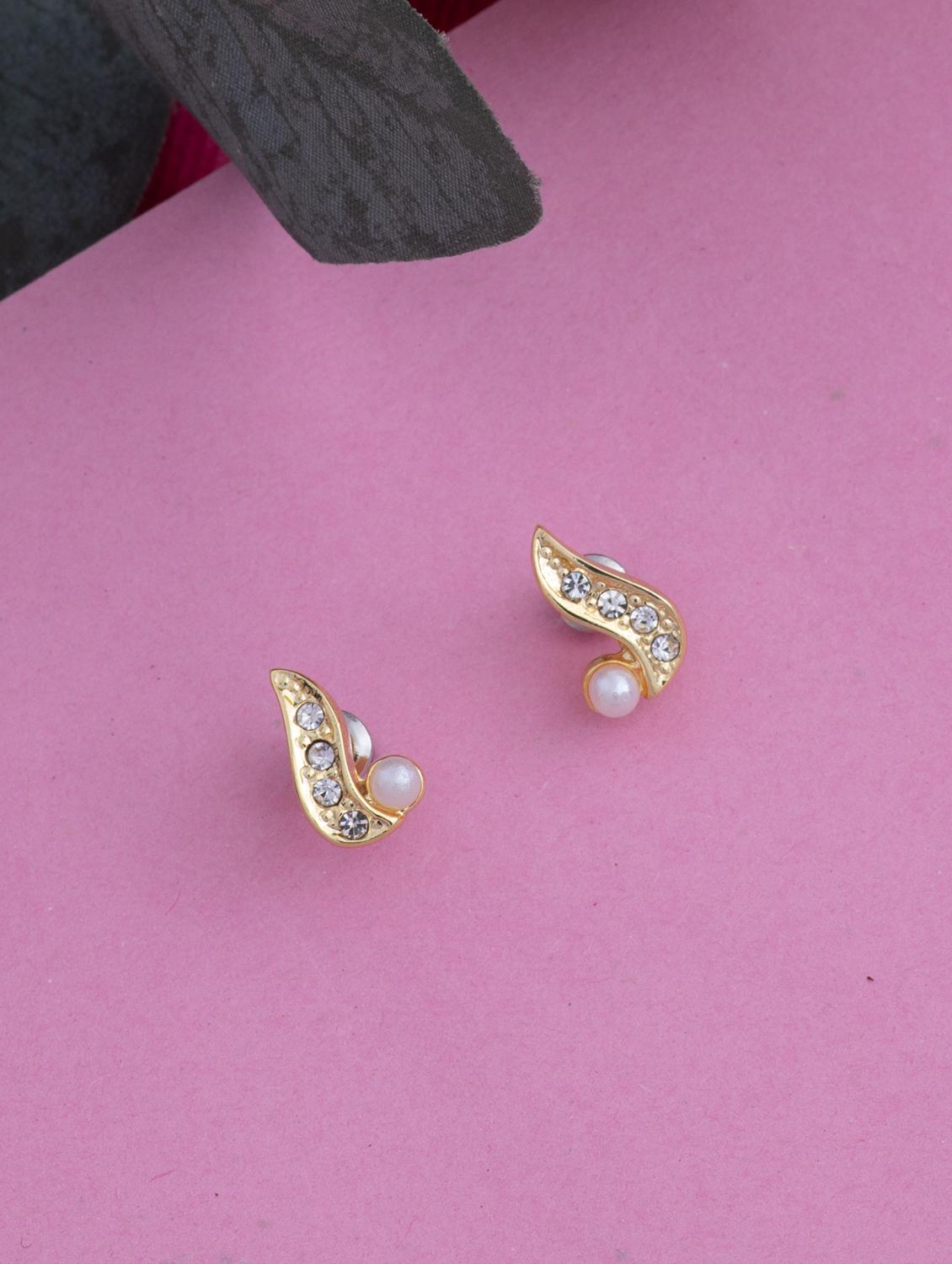 white metal studs earring