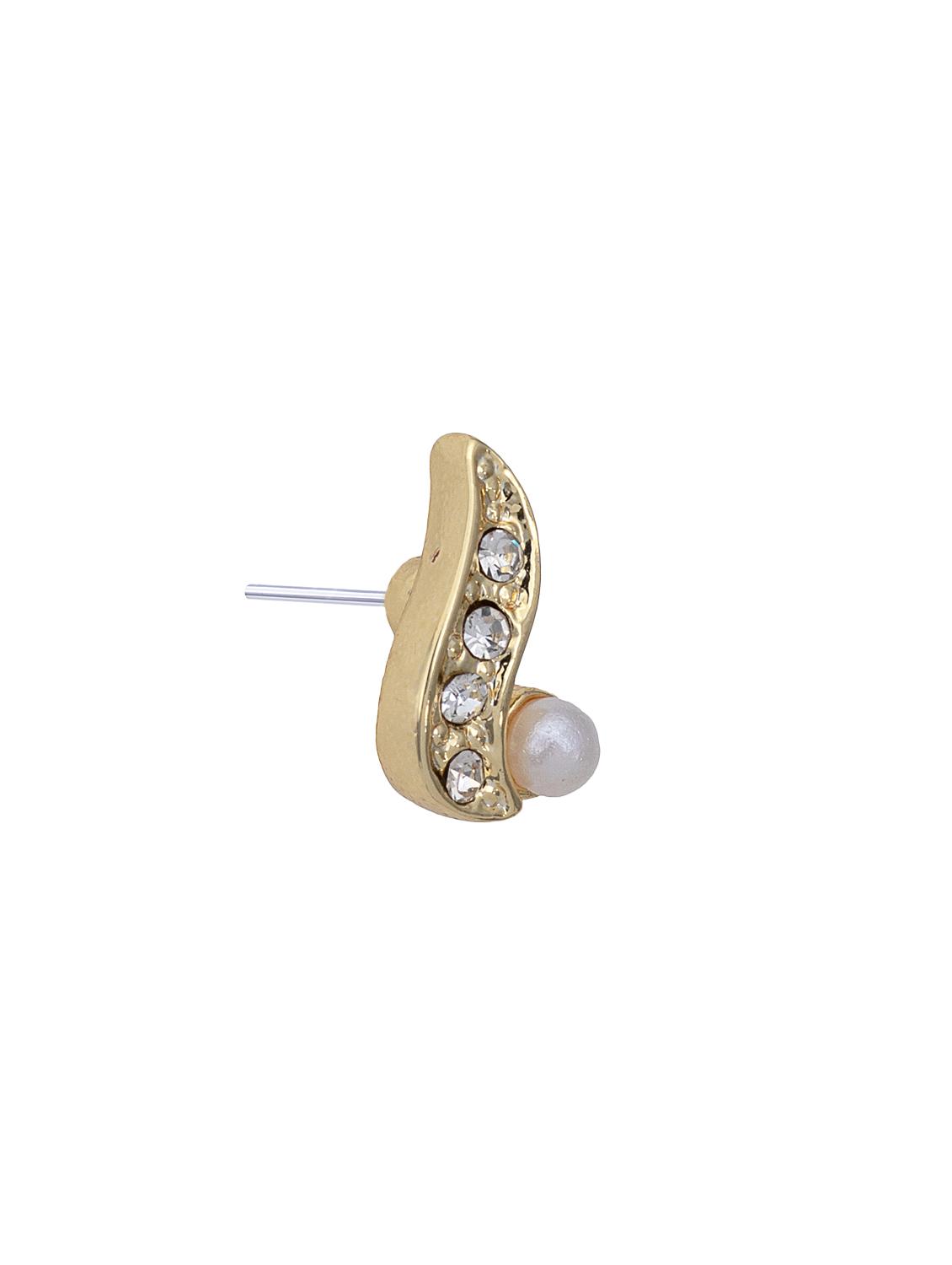 white metal studs earring - 17595880 - Standard Image - 3