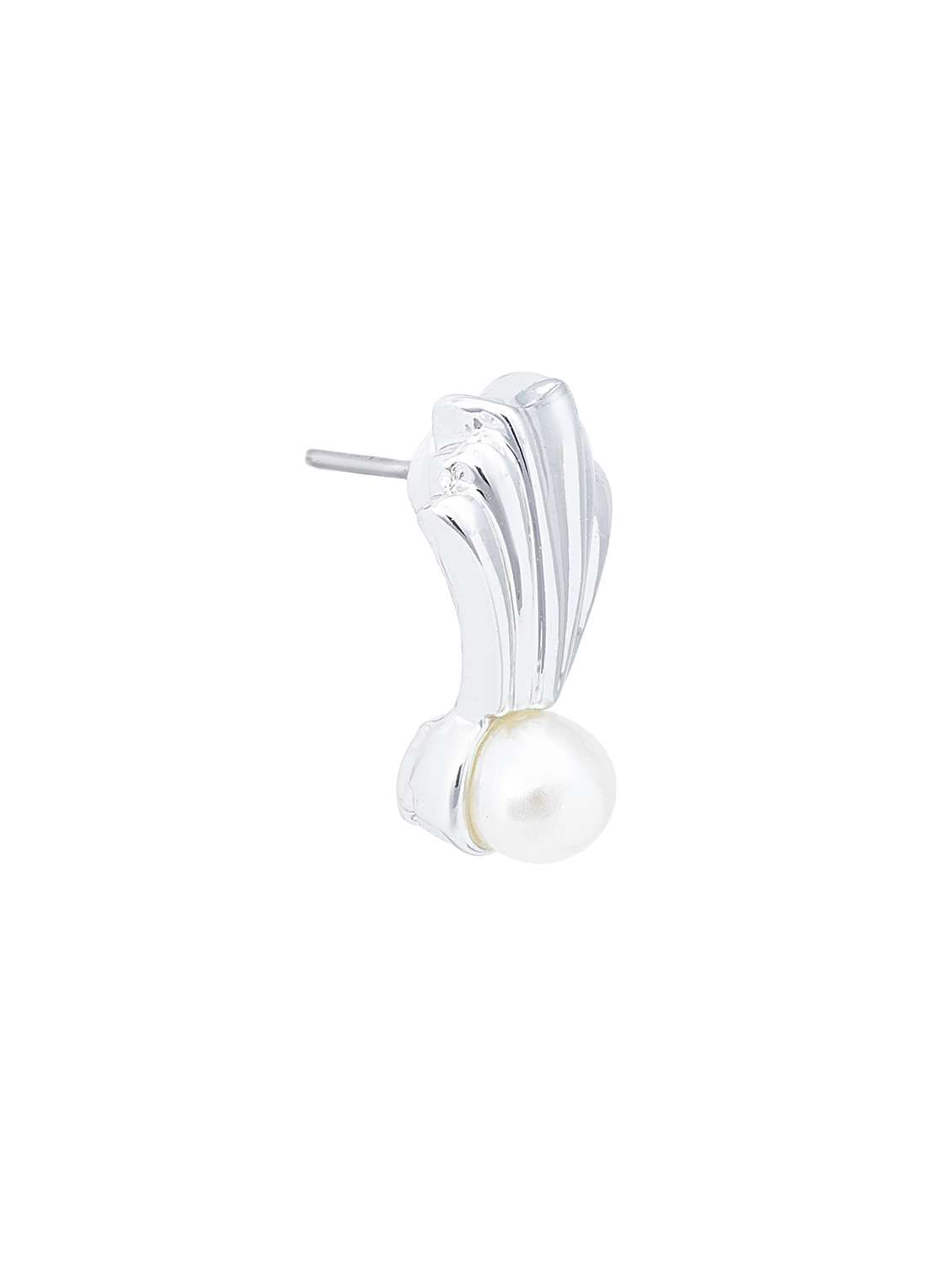 white metal studs earring - 17595882 - Standard Image - 3