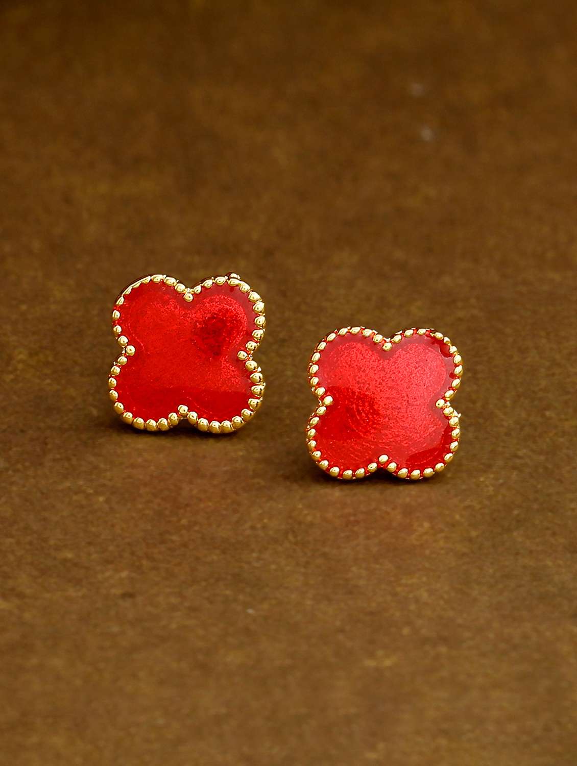 blue metal studs earring