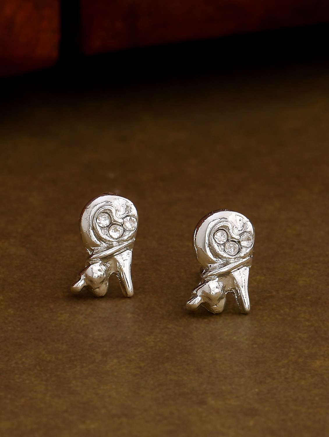 white metal studs earring