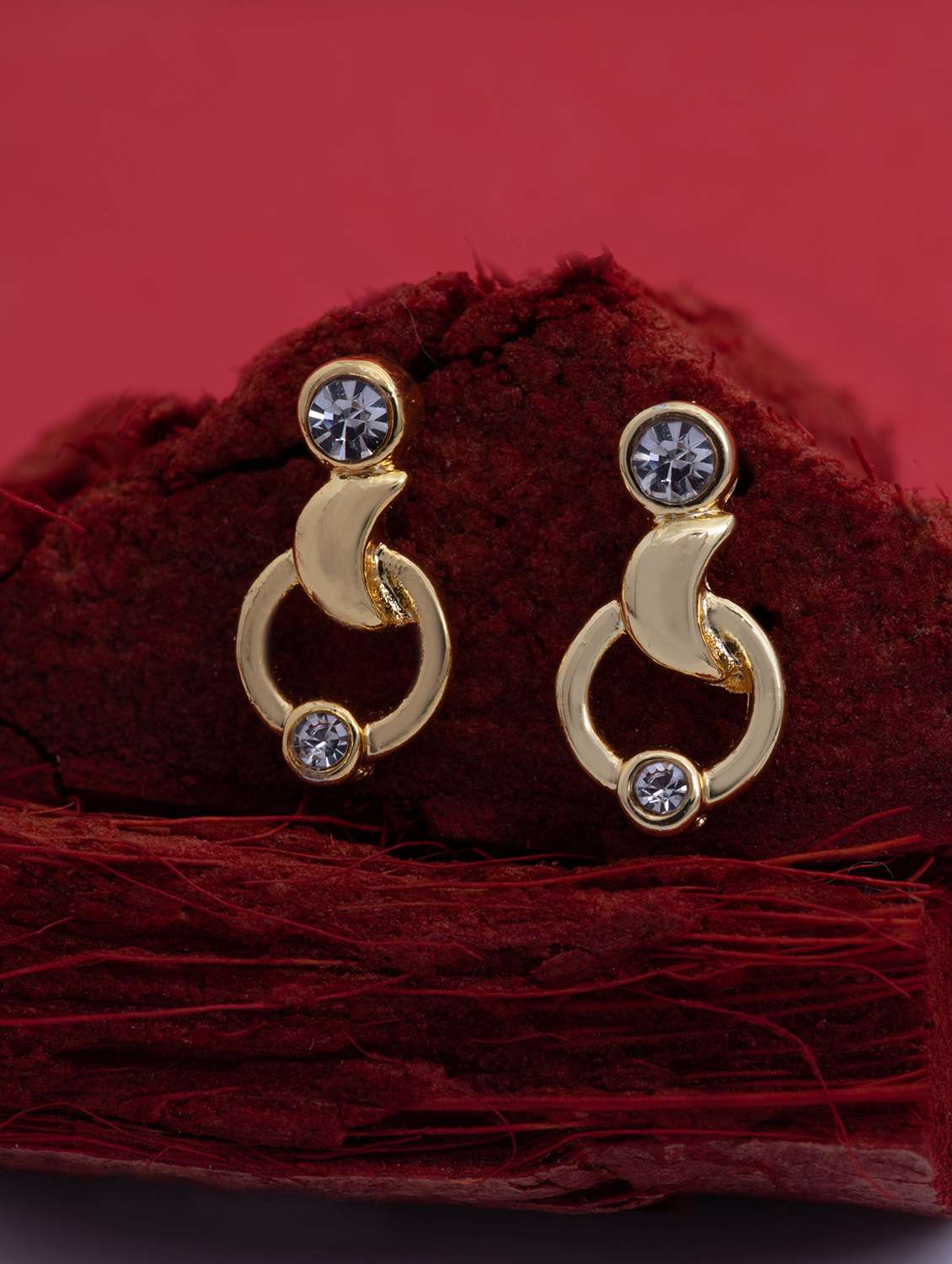 white metal studs earring