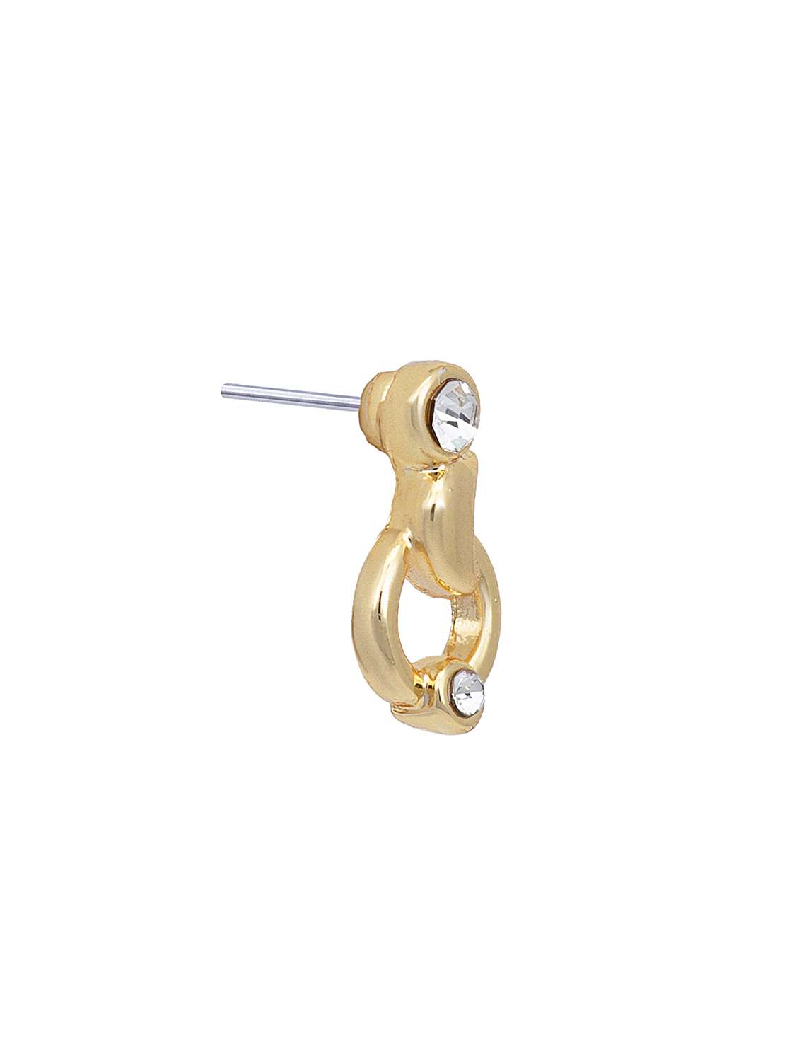 white metal studs earring - 17595892 - Standard Image - 3