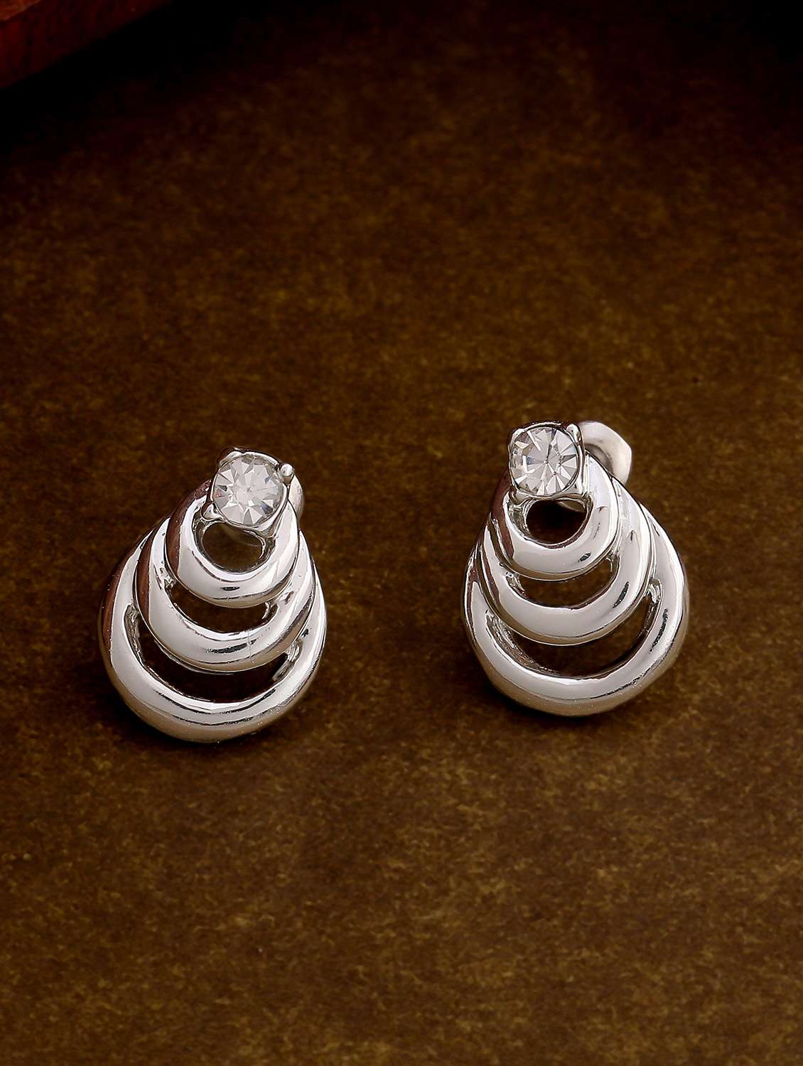 white metal studs earring