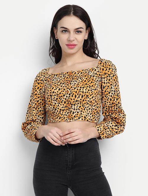 women's crop square neck top - 17596180 - Standard Image - 0
