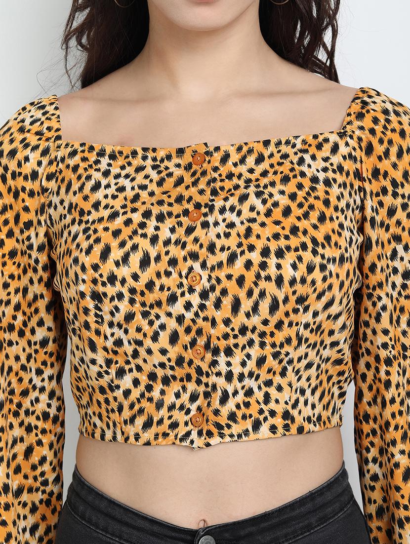 women's crop square neck top - 17596180 - Standard Image - 5