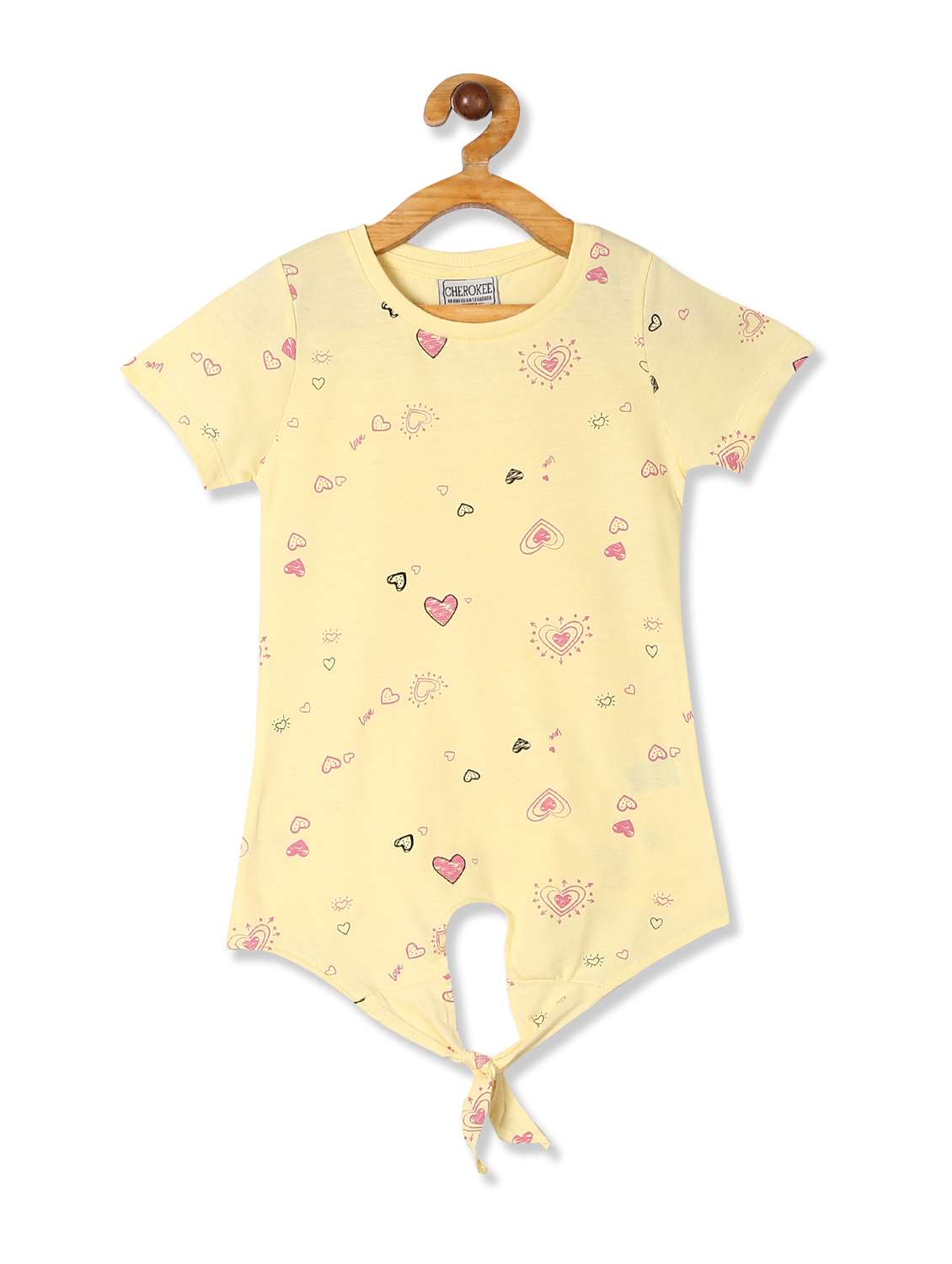 yellow cotton regular top