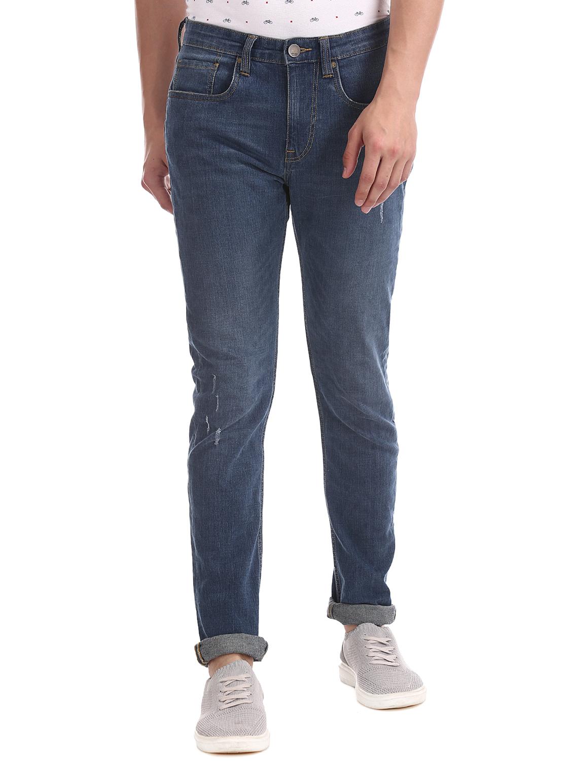 blue stone washed denim jeans - 17597799 - Zoom Image - 0