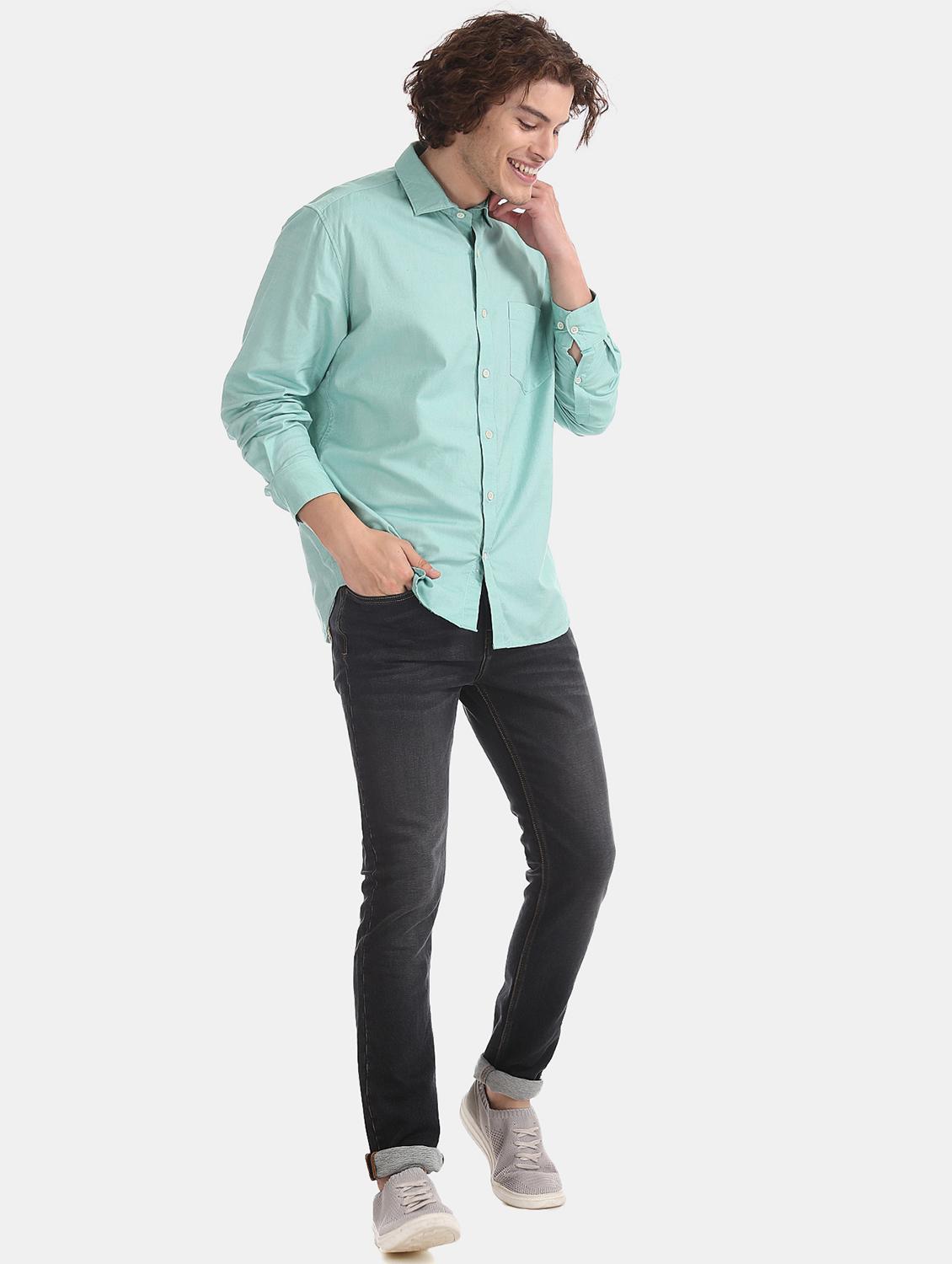 blue stone washed denim jeans - 17597807 - Standard Image - 3
