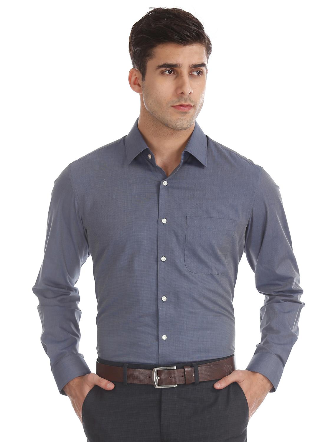grey striped  formal shirt - 17598114 -  Zoom Image - 0