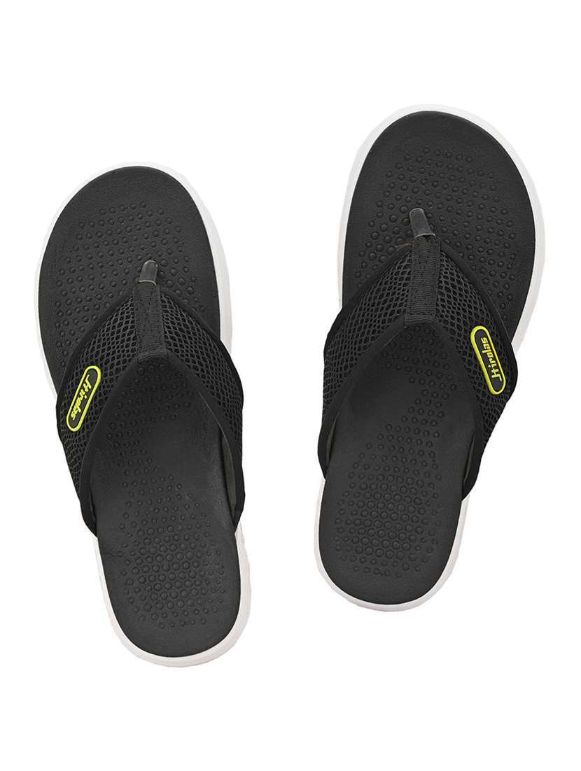 black fabric slip on slippers - 17599491 -  Zoom Image - 0