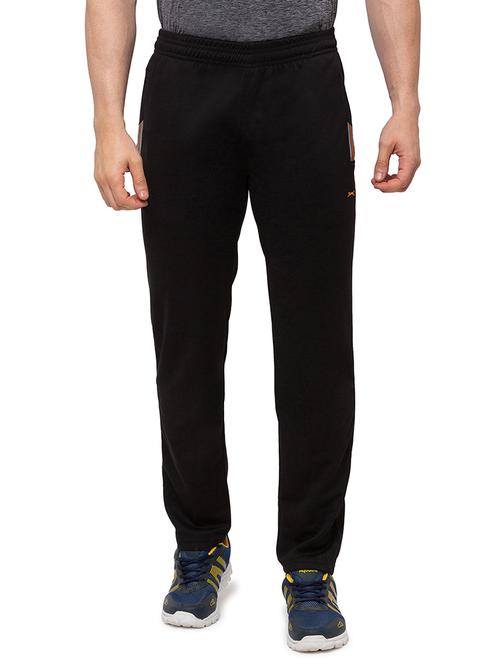 black solid full length track pant - 17599522 - Standard Image - 0