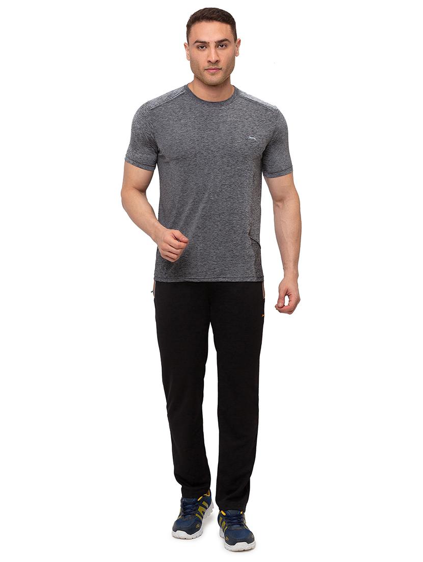 black solid full length track pant - 17599522 - Standard Image - 3