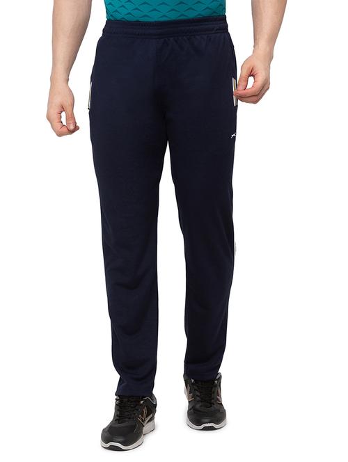 navy blue solid full length track pant - 17599523 -  Standard Image - 0