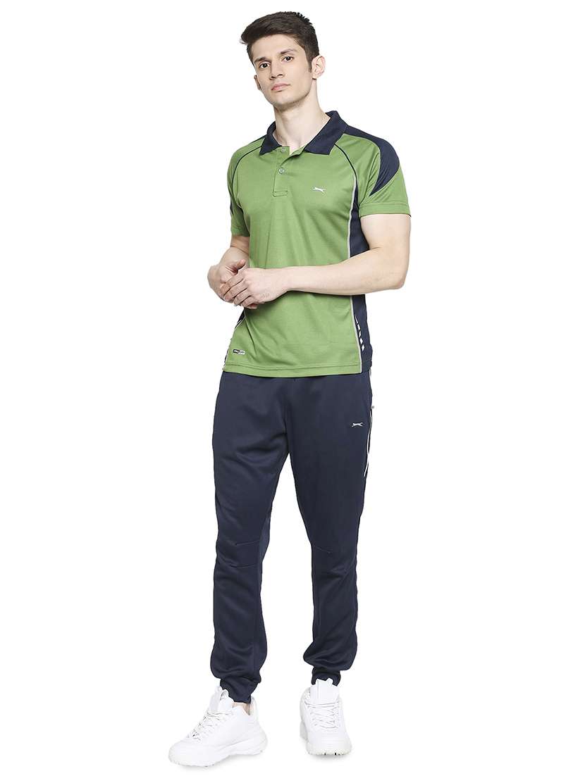 green color block polo t-shirt - 17599537 -  Standard Image - 3