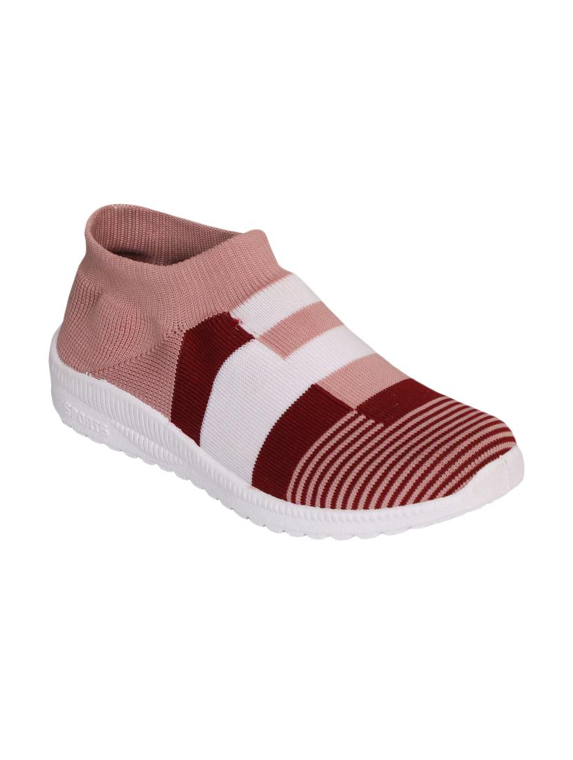 maroon canvas slip on casual shoes - 17599647 -  Zoom Image - 0