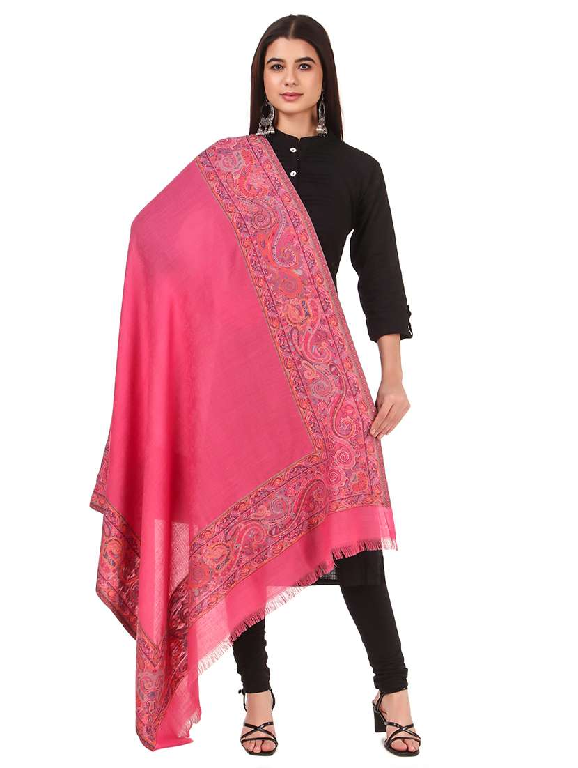 Buy online Pink Wool Shawl from winter wear for Women by Signet